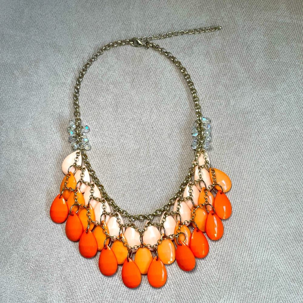Shades of orange necklace, reversible